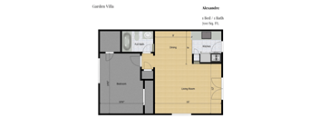 a floor plan of a house with a bedroom and a bathroom