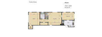 a floor plan of a house with a bedroom and a bathroom