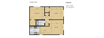 a diagram of a floor plan of a building with letters on it