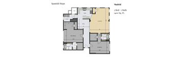 a floor plan of a bedroom apartment