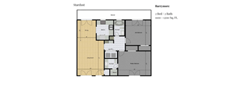 a floor plan of a bedroom apartment