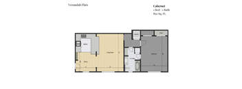a floor plan of a small apartment with a bedroom and a bathroom
