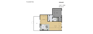 a floor plan of a house with a bedroom and a bathroom