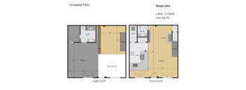 two layouts of a floor plan of a building
