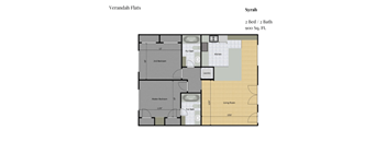a floor plan of a sq ft apartment