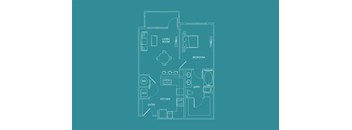 this is the floor plan of a house with a swimming pool