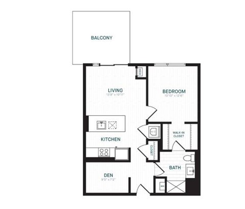 theoblox floor plan  1 bedroom  1199 square feet
