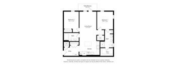 a floor plan of a unit with a bedroom and a living room