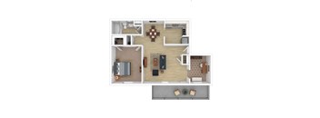 a bedroom floor plan with a living room and a dining room