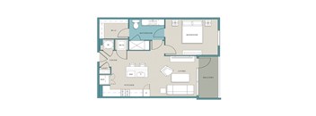 a floor plan of a bedroom apartment
