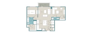 a floor plan of a house with bedrooms and a living room