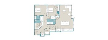 a floor plan of a residence with bedrooms and baths
