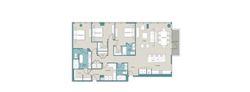a floor plan of a house with different rooms and furniture