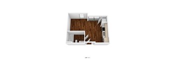 a bedroom floor plan with a wood floor