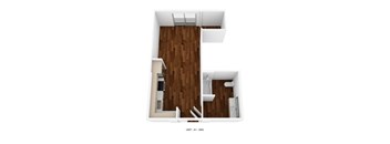 an image of a floor plan of a room with a wood floor