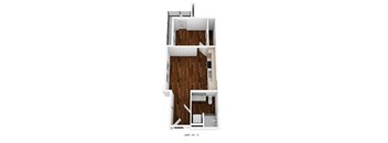 a floor plan of a 1 bedroom unit at the cc floor plan