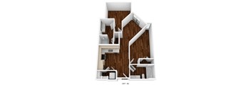 a floor plan with a wood paneled