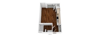 a floor plan of a room with a wood floor