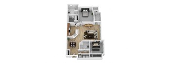 a floor plan of a house with a bedroom and a living room
