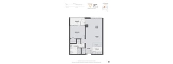 a floor plan of a 1 bedroom apartment