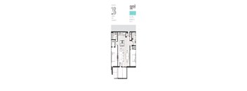a typical floor plan of a 21b apartment