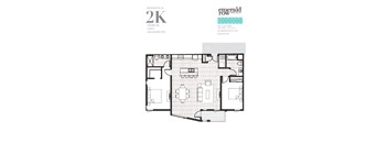 a floor plan of a 2x2 bedroom apartment
