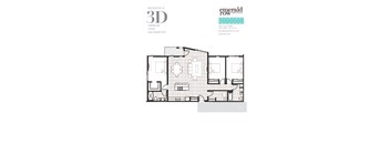 a 3d floor plan of a modern apartment