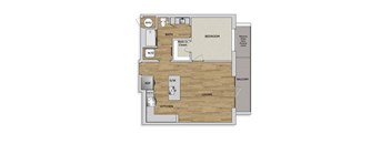 a floor plan of a house with a wood floor