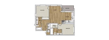 a floor plan of a home with a wood floor