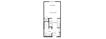 a floor plan of a small room with a closet