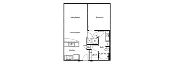 a floor plan of a living room and a dinning room