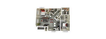 a floor plan of a house with a bedroom and a living room