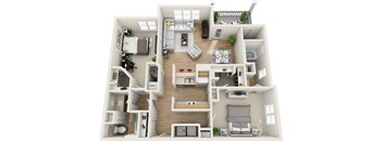 a bedroom floor plan is shown with a kitchen and a living room