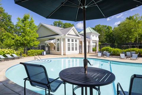 our apartments have a large pool and patio