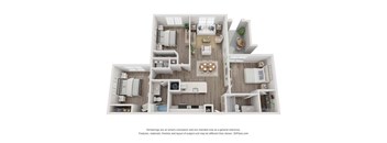 a bedroom floor plan with a bathroom and a living room
