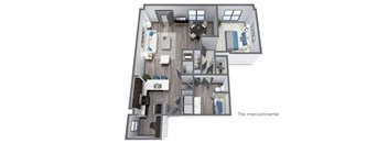 two bedroom two bathroom floor plan  the grove apartment homes