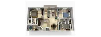a floor plan of a house with a bedroom and a living room