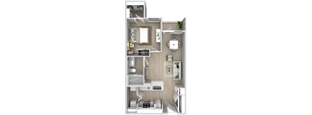 a floor plan of a 1 bedroom192 sq ft house
