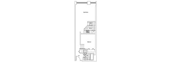a floor plan of a house with a bedroom and a living room