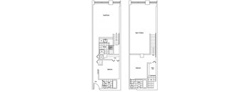 a blueprint of two floor plans of a house