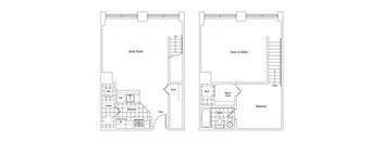 a floor plan of a house with two different floors