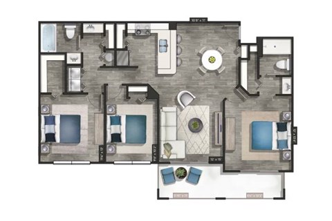 a floor plan of a house with a bedroom and a living room