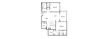 A black and white image of a floor plan for a house.
