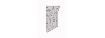 A floor plan of a building with rooms labeled.