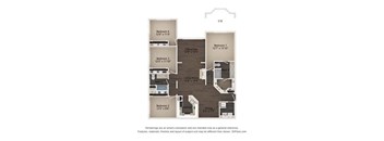 A floor plan of a home with five bedrooms and a den.