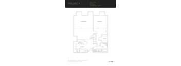 A floor plan for a 2 bedroom, 2 bathroom apartment.