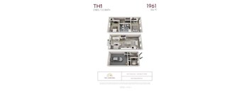 TH1 - 2 bedroom floorplan layout with 2.5 bathrooms and 1961 square feet