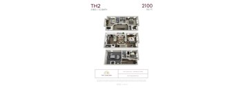 TH2 - 3 bedroom floorplan layout with 3.5 bathrooms and 2100 square feet