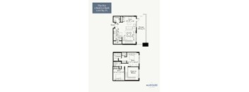 A floor plan for a 2 Bed/2.5 Bath apartment sized at 1,313 square feet.