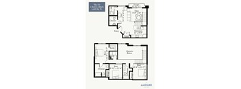 A floor plan for a 3 bedroom, 2.5 bath home by Marquee.